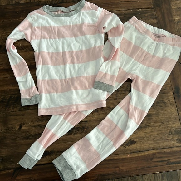 5T Burt’s Bees Pink & White Stripe Pajamas - barely worn - Picture 1 of 1
